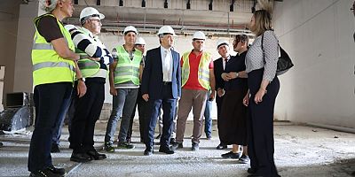 ADÜ Rektörü Yapımı Devam Eden Diş Hekimliği Hastanesini Denetledi