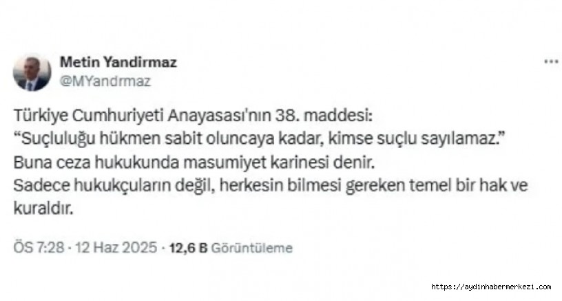 Yargıtay üyesi anayasal ilkeye vurgu yaptı